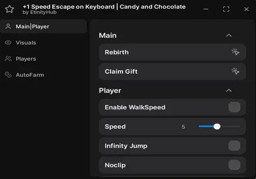 +1 Speed Escape on Keyboard script: Auto Farm, Fly, ESP script cover for W3π| +1 Speed Keyboard Escape | Candy & Chocolate