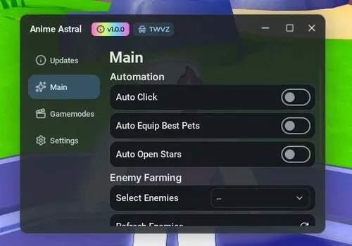Anime Astral Simulator script: Auto Click, Autofarm script cover for Anime Astral Simulator