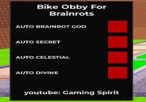 Bike Obby for Brainrots script: Auto farm brainrots any rarities script cover for Bike Obby For Brainrots!