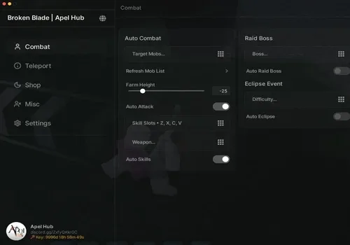 Broken Blade script: Auto attack NPCs, Auto Raid Boss (Apel Hub) script cover for Broken Blade