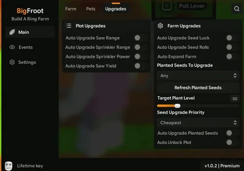 Build a Ring Farm script: Auto Rolls seeds, Auto Sell Fruits script cover for Build A Ring Farm