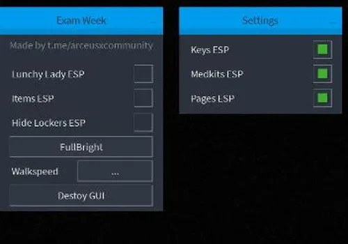 Exam Week script: ESP, FullBright, WalkSpeed script cover for Exam Week