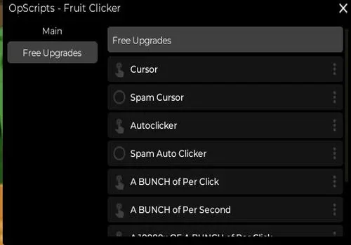 Fruit Clicker script: Auto Clicker, Free Upgrades, Auto Rebirth script cover for Fruit Clicker 🍎