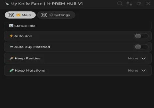 My Knife Farm script: Auto Roll, Auto Sell script cover for My Knife Farm