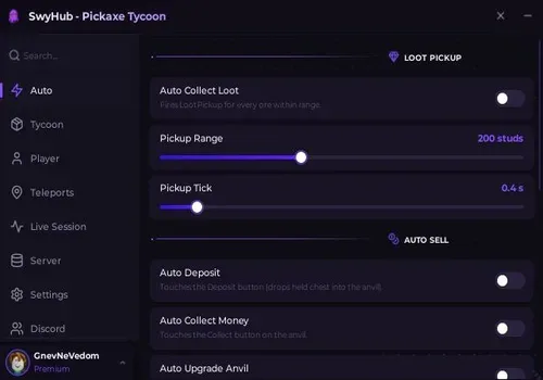 Pickaxe Tycoon scripts: Auto pickup ores, Auto buy pickaxe script cover for Pickaxe Tycoon ⛏️