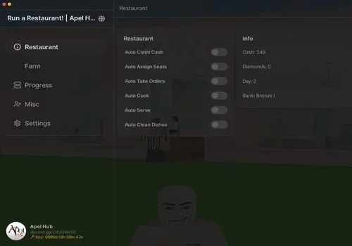 Run a Restaurant script - (Auto Collect cash, Auto Cook) Apel Hub script cover for Run a Restaurant!