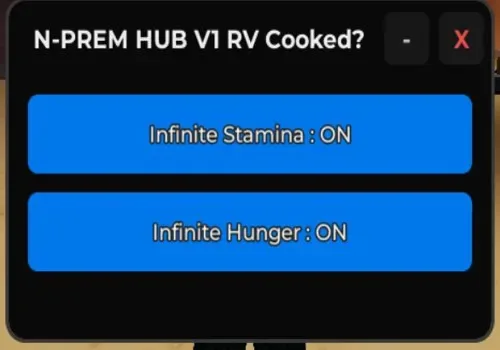 RV Cooked script: INF Stamina/Hunger script cover for RV Cooked?