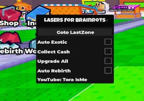 Shoot Lasers for Brainrots script: Auto Get brainrots and collect cash script cover for Shoot LASERS For Brainrots!