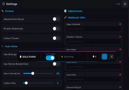 Sols RNG script: Auto Roll, Webhook, Auto Eggs script cover for Sol's RNG