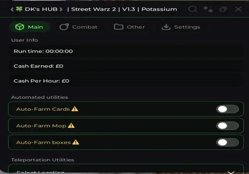 Streetz War 2 script: Autofarm cards, Teleports script cover for Streetz War 2