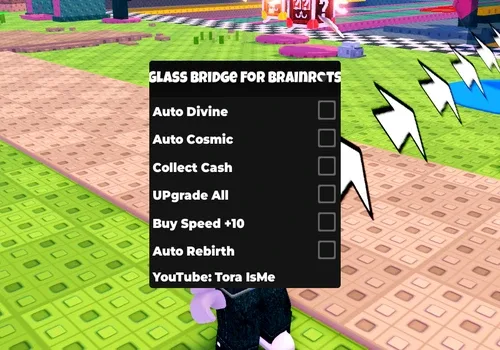 Survive Glass Bridge For Brainrots script – (Auto Collect, Upgrade All) script cover for Escape Glass Bridge For Brainrots!